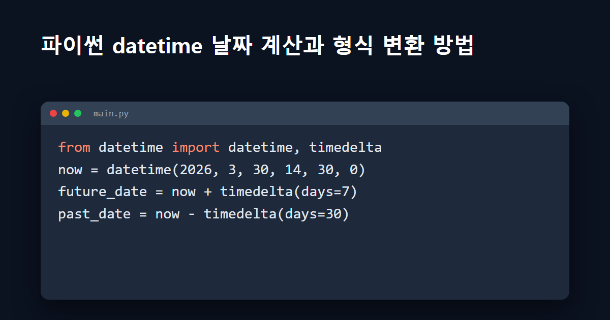 파이썬 datetime 날짜 계산과 형식 변환 방법